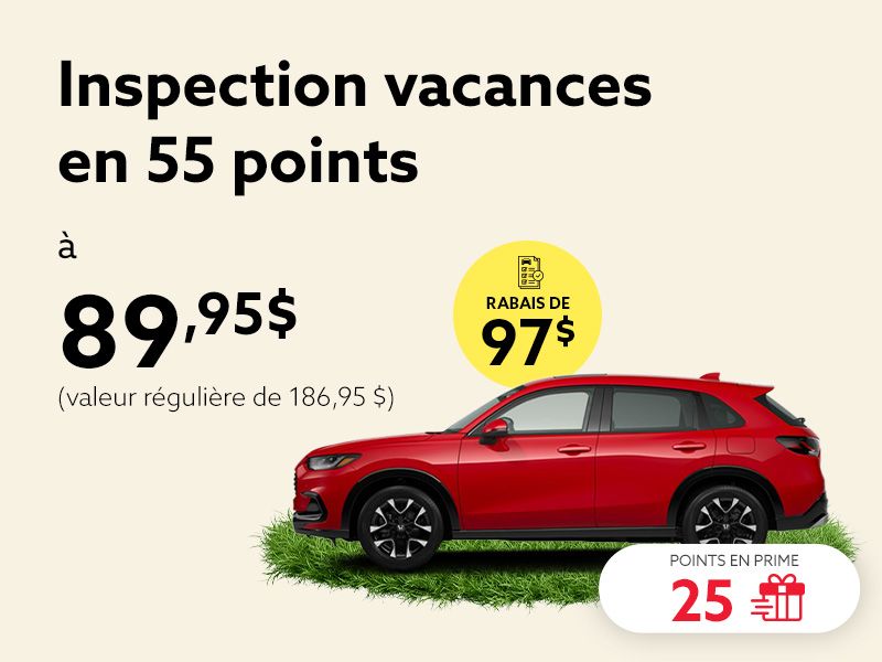 L'été vous appartient. Partez l'esprit tranquille, avec l'inspection 55 points.
