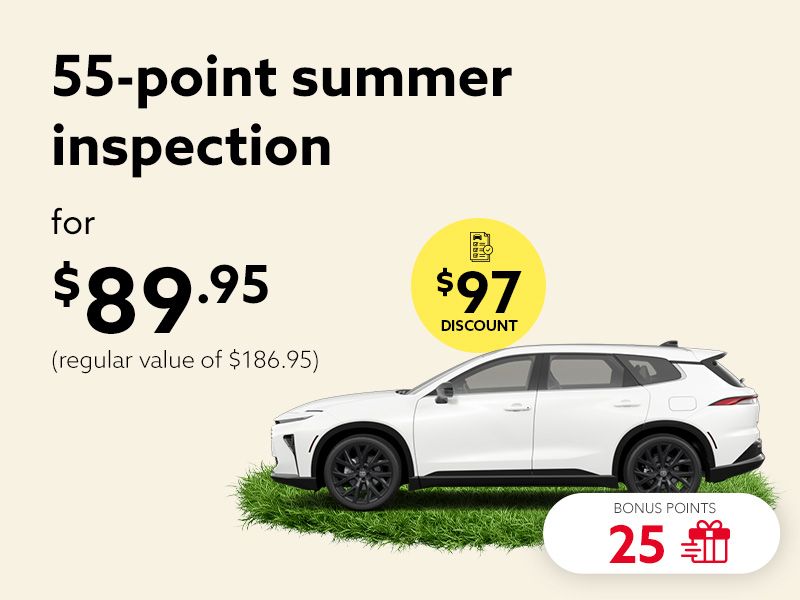 Summer is yours. Hit the road with total peace of mind, with our 55-point inspection.