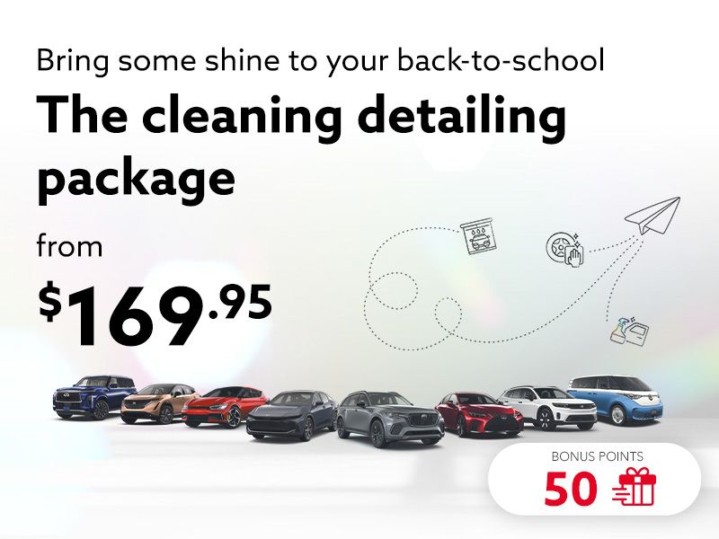 Take advantage of our back to school cleaning detailing package