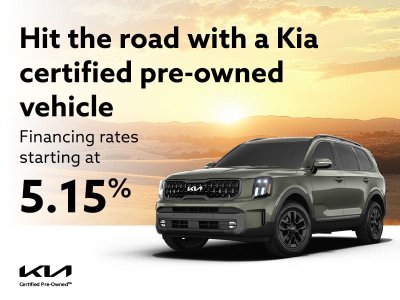 Hit the road with a Kia certified pre-owned vehicle