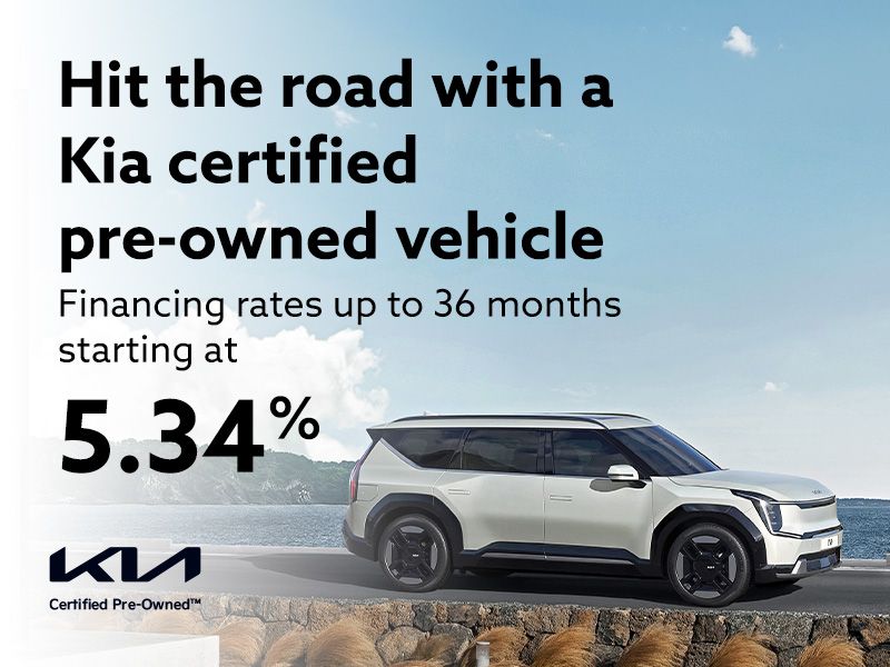 Hit the road with a Kia certified pre-owned vehicle