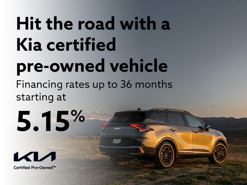 Hit the road with a Kia certified pre-owned vehicle