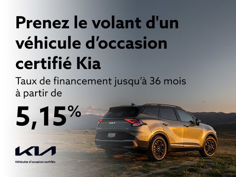 Prenez le volant d'un véhicule d’occasion certifié Kia