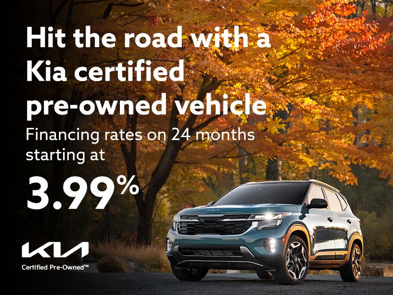 Hit the road with a Kia certified pre-owned vehicle