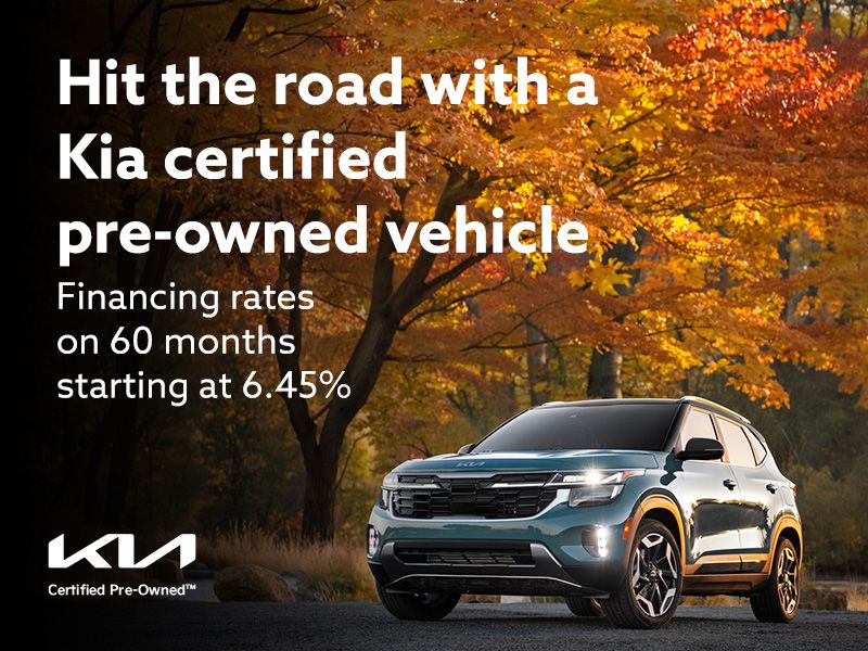 Hit the road with a Kia certified pre-owned vehicle