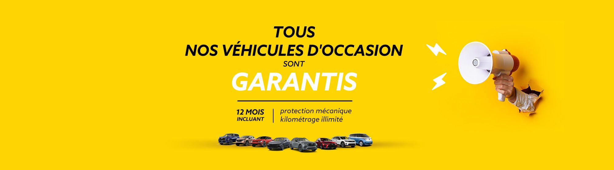 Tous nos véhicules d'occasion sont garantis