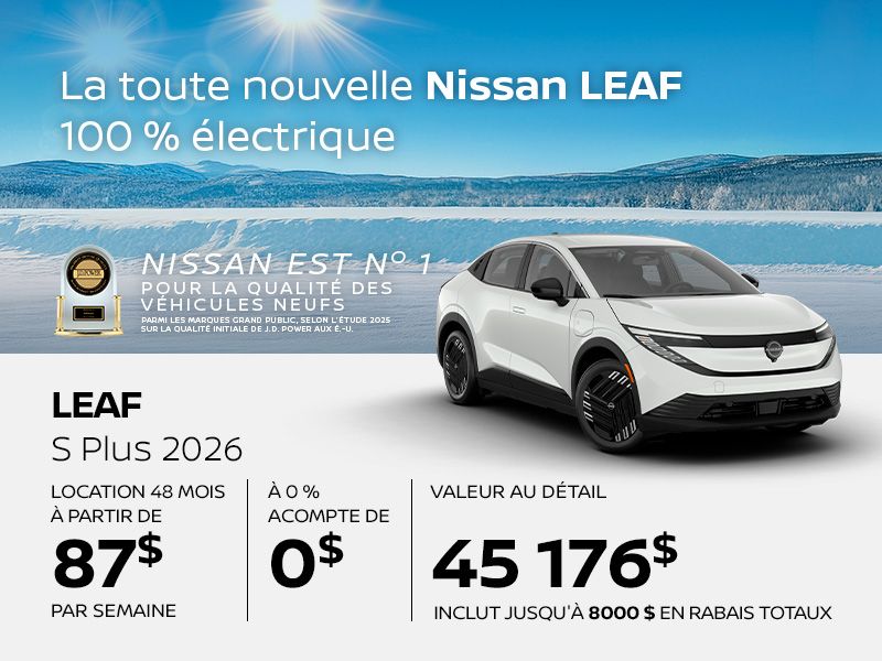 Nissan Leaf neuf en promotion à Montréal