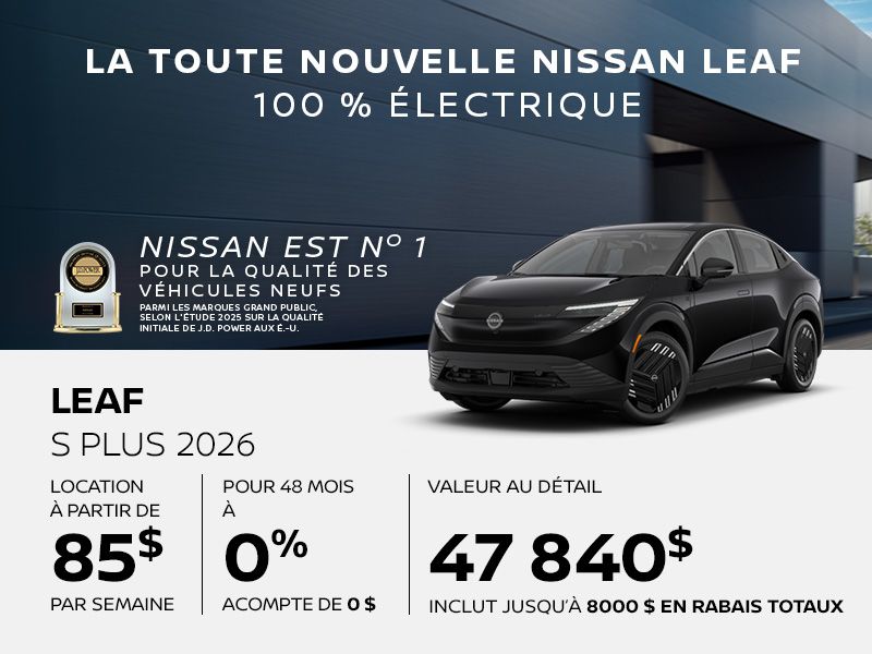 Nissan Leaf neuf en promotion à Montréal