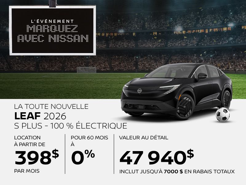 Nissan Leaf neuf en promotion à Montréal