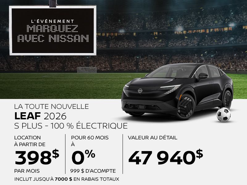 Nissan Leaf neuf en promotion à Montréal