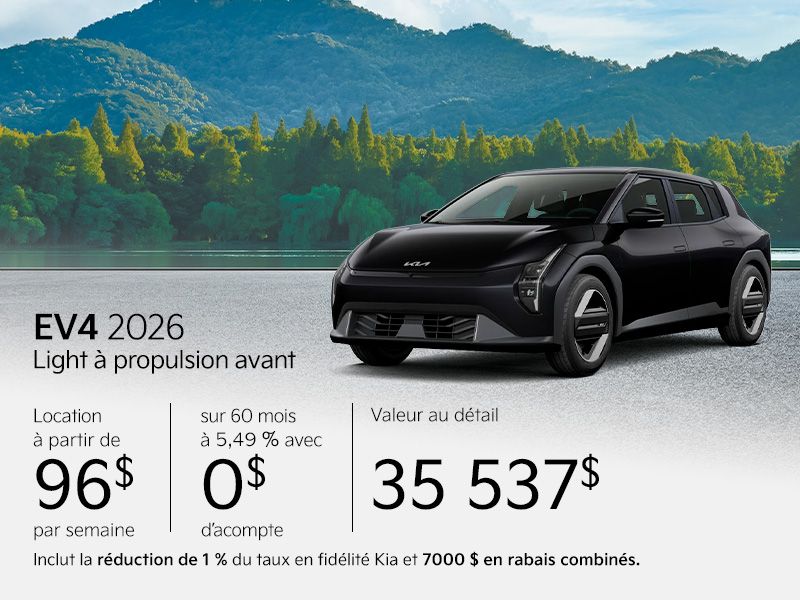 Kia EV4 neuf en promotion à Montréal