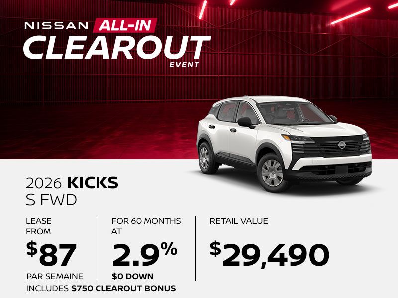 Nissan Kicks FWD Offers in Montreal