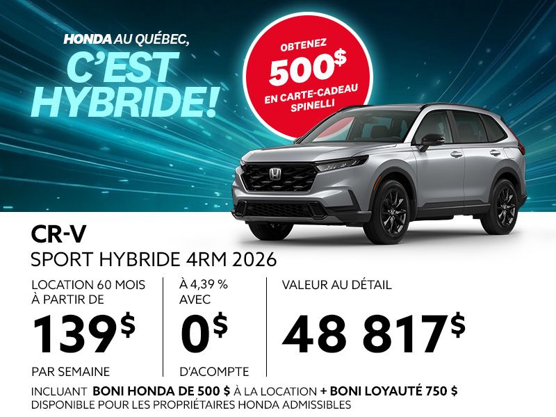 Honda CR-V neuf en promotion à Montréal