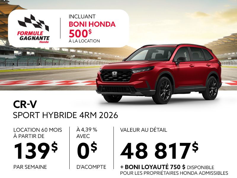 Honda CR-V neuf en promotion à Montréal