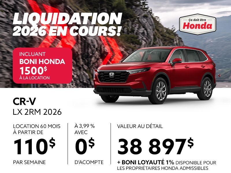 Honda CR-V neuf en promotion à Montréal