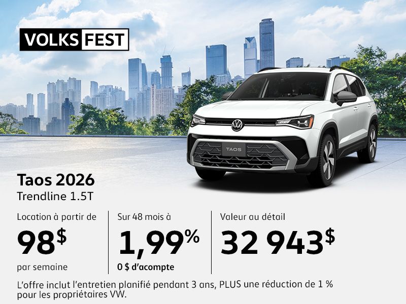 Procurez-vous le Volkswagen Taos 2026