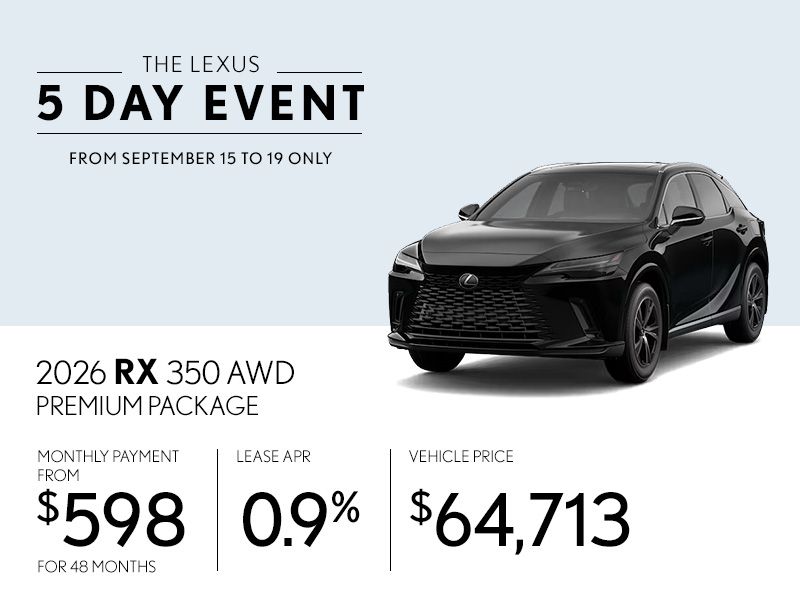 The 5-Day Lexus RX 350 AWD Event