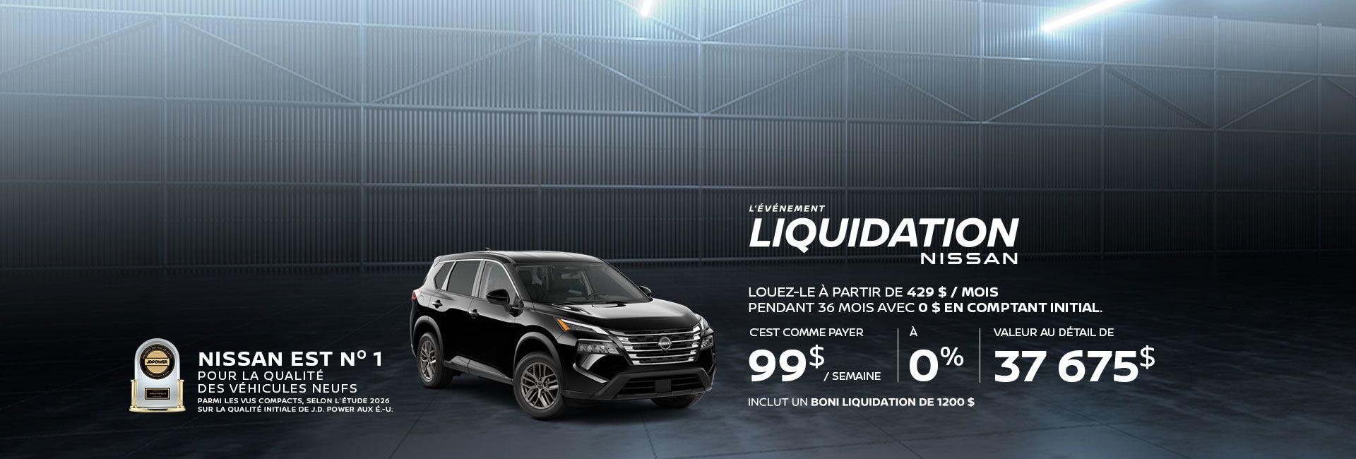 Le Nissan Rogue S à TI 2026