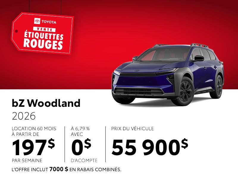 Toyota bZ Woodland neuf en promotion à Montréal