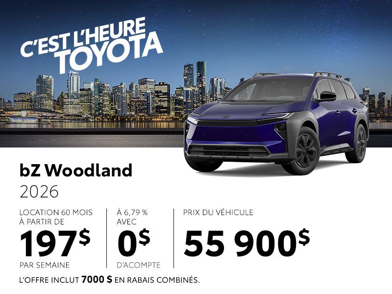 Toyota bZ Woodland neuf en promotion à Montréal