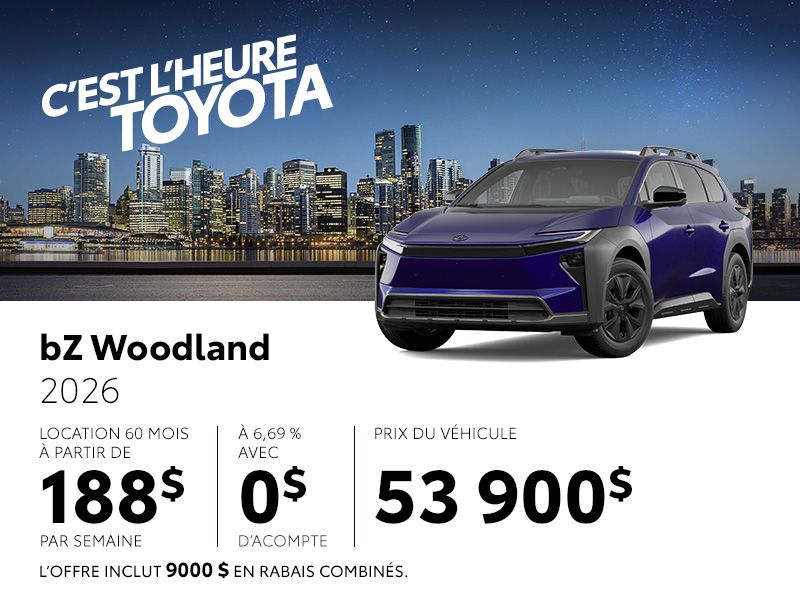 Toyota bZ Woodland neuf en promotion à Montréal