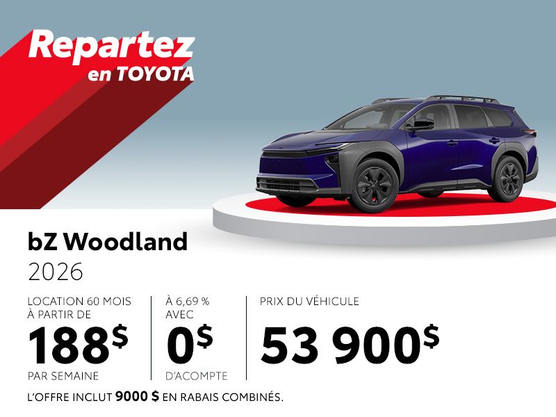 Toyota bZ Woodland neuf en promotion à Montréal