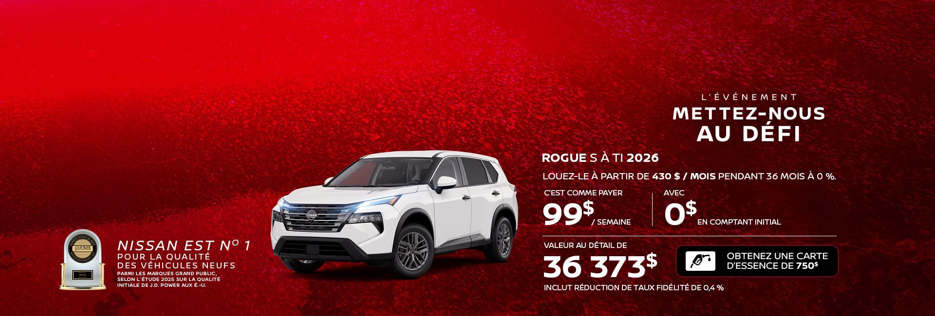 Nissan Rogue neuf en promotion à Montréal
