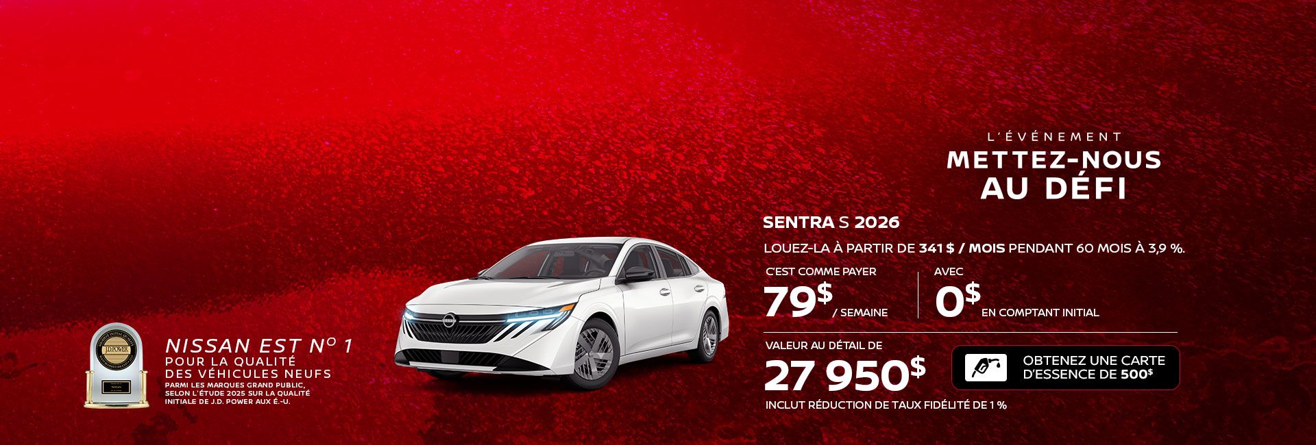 Nissan Sentra neuve en promotion à Montréal