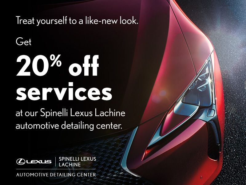Get 20% off services at our Spinelli Lexus automotive detailing center