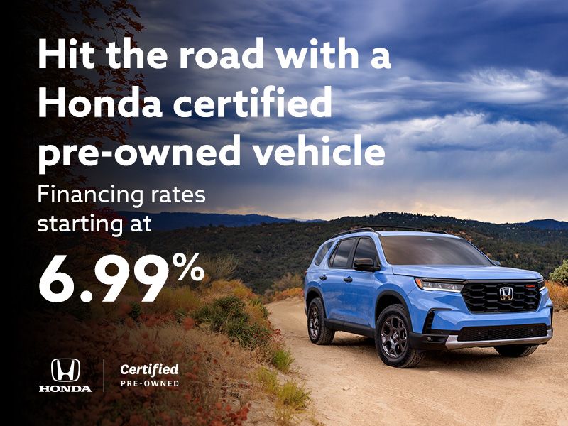 Hit the road with a Honda Certified Pre-Owned Vehicle