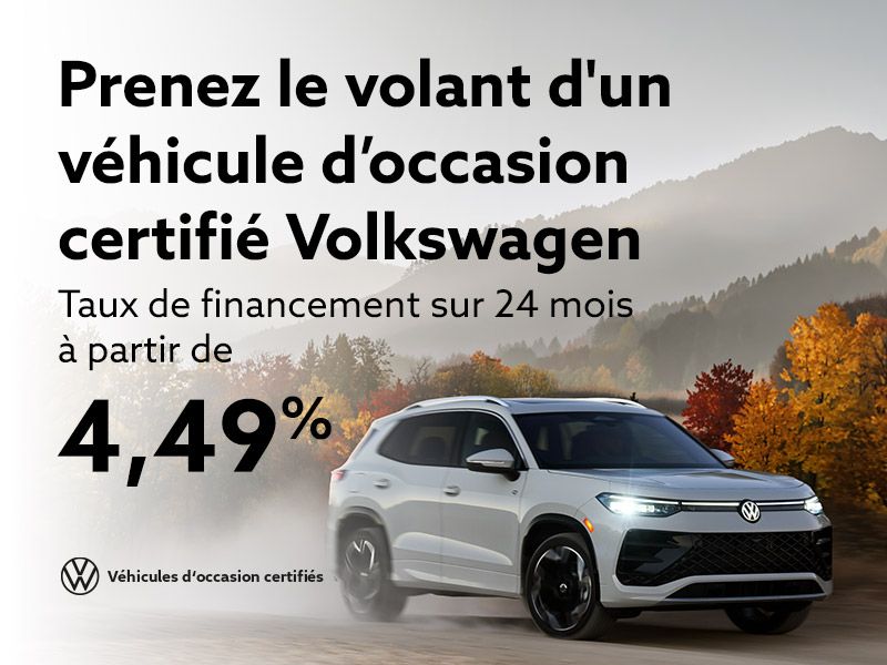 Prenez le volant d'un véhicule d’occasion certifié Volkswagen