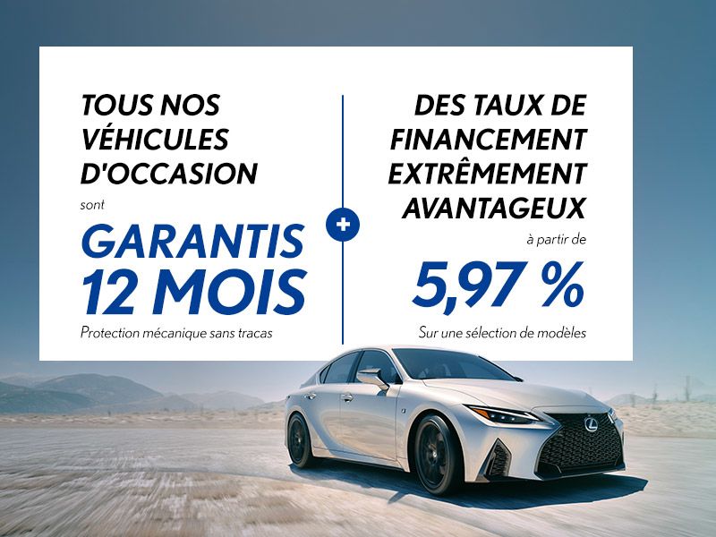 Tous nos véhicules d'occasion sont garantis 12 mois