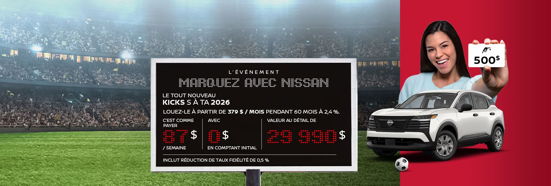 Le tout nouveau Kicks S à TA 2026