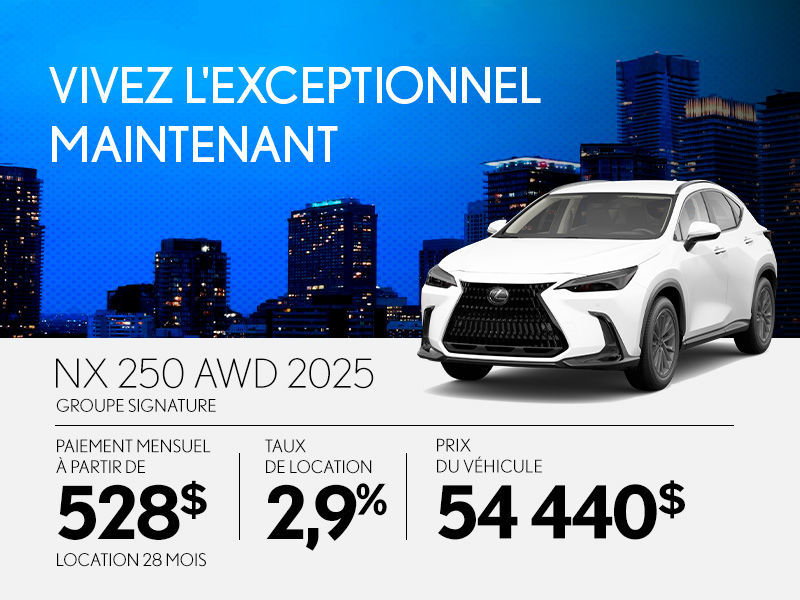 Lexus NX neuf en promotion à Montréal