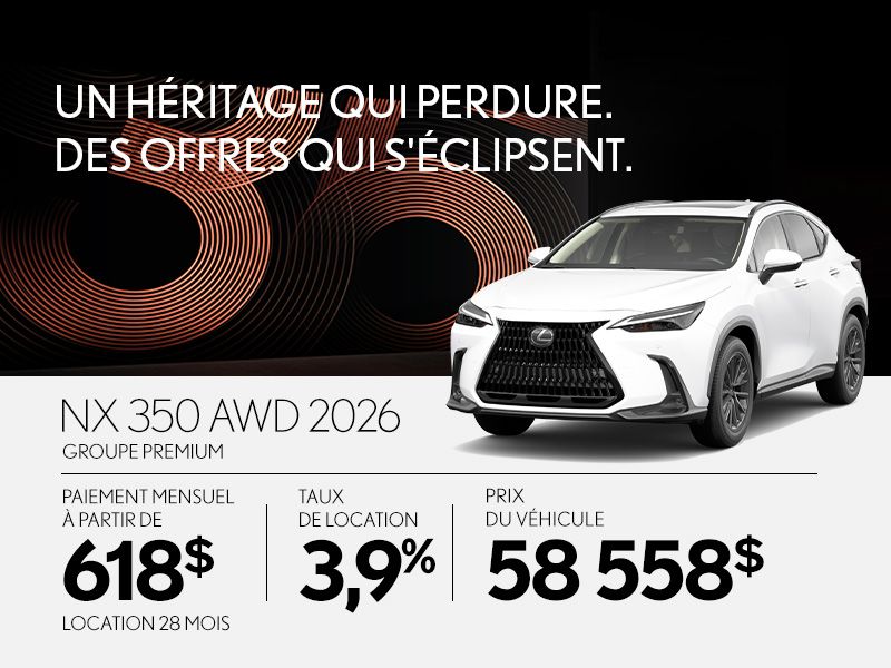 Lexus NX neuf en promotion à Montréal