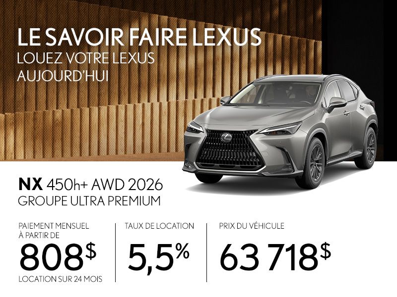 Lexus NX neuf en promotion à Montréal