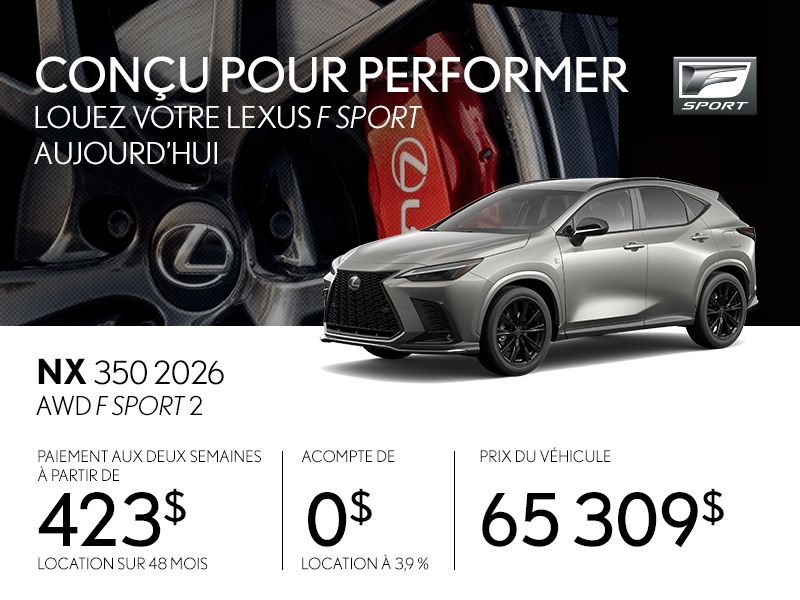 Lexus NX 350 neuf en promotion à Montréal