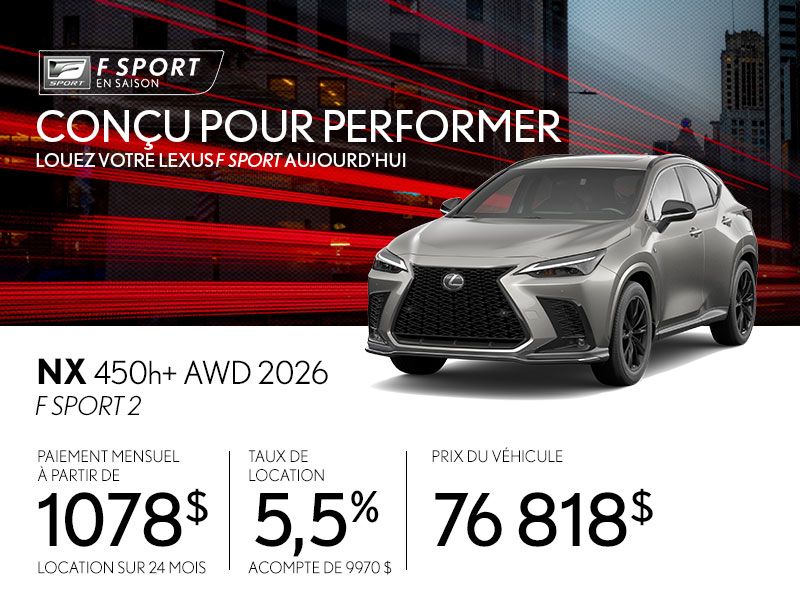 Lexus NX neuf en promotion à Montréal