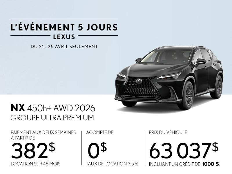 Lexus NX neuf en promotion à Montréal