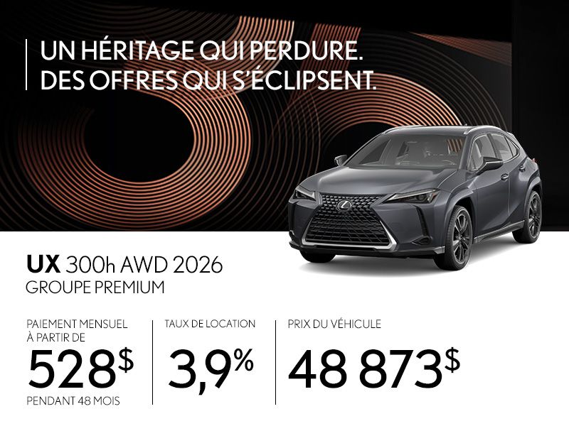 Lexus UX 300h neuf en promotion à Montréal