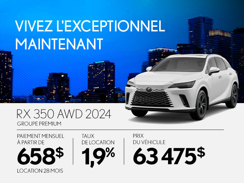 Promotion Lexus RX neuf à Montréal