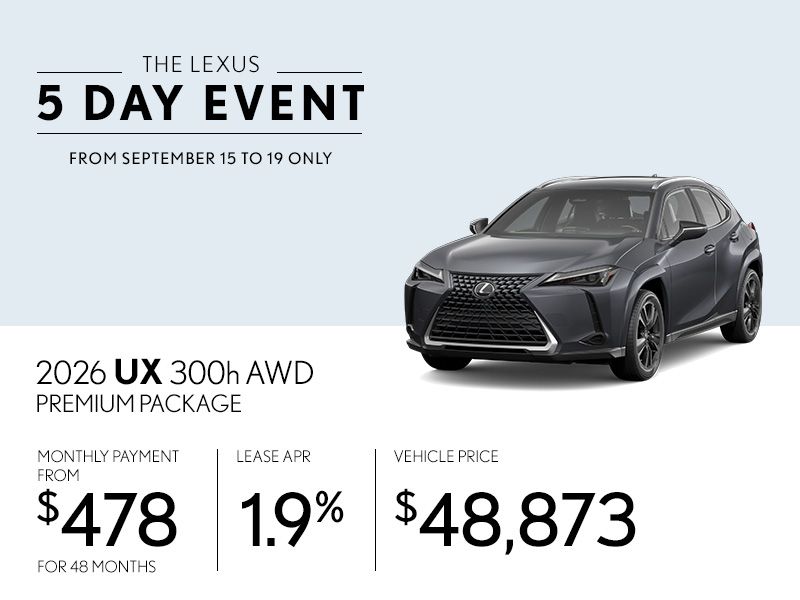 The 5-Day Lexus UX 300h AWD Event