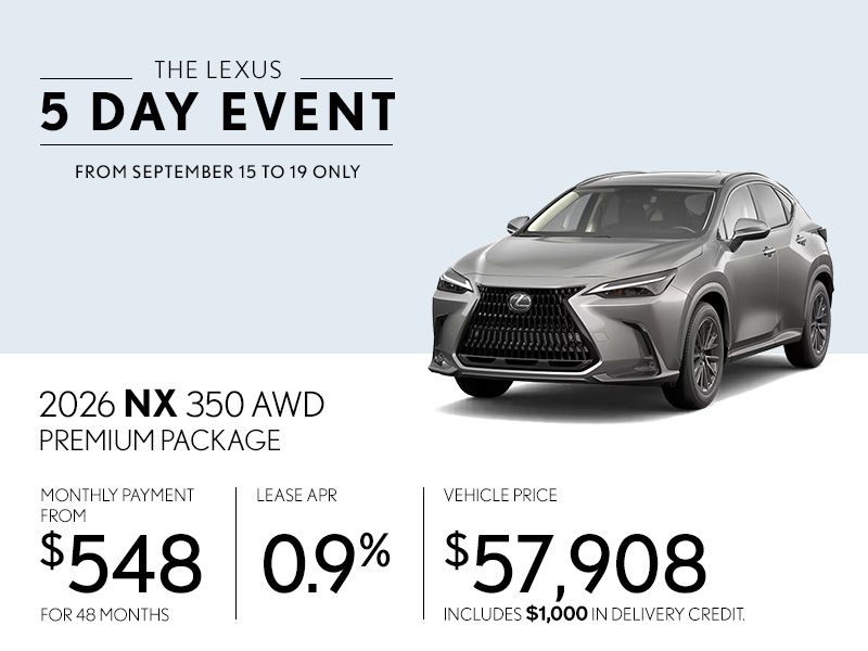 The 5-Day Lexus NX 350 AWD Event