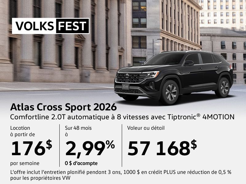 Procurez-vous le tout nouveau Volkswagen Atlas Cross Sport 2026