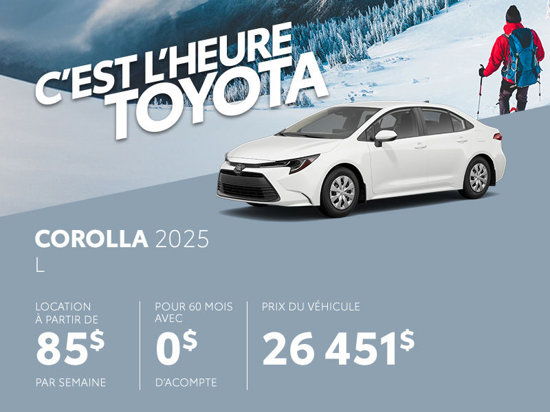 Toyota Corolla neuf en promotion à Montréal