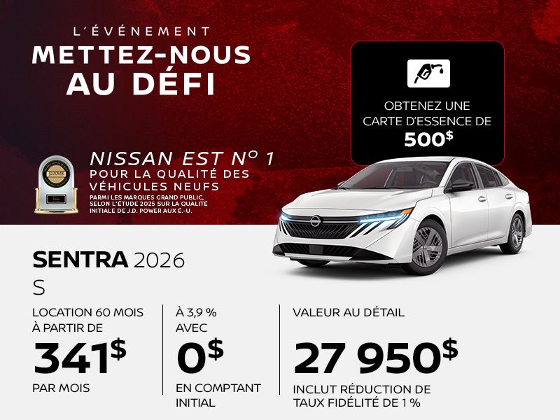 Nissan Sentra neuf en promotion à Montréal