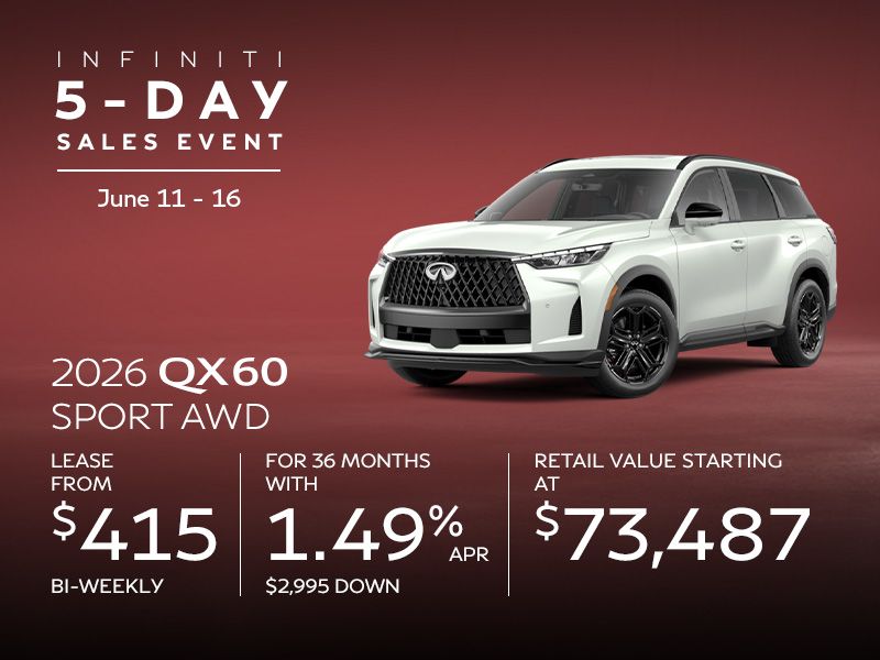 New INFINITI QX60 offers in Montreal