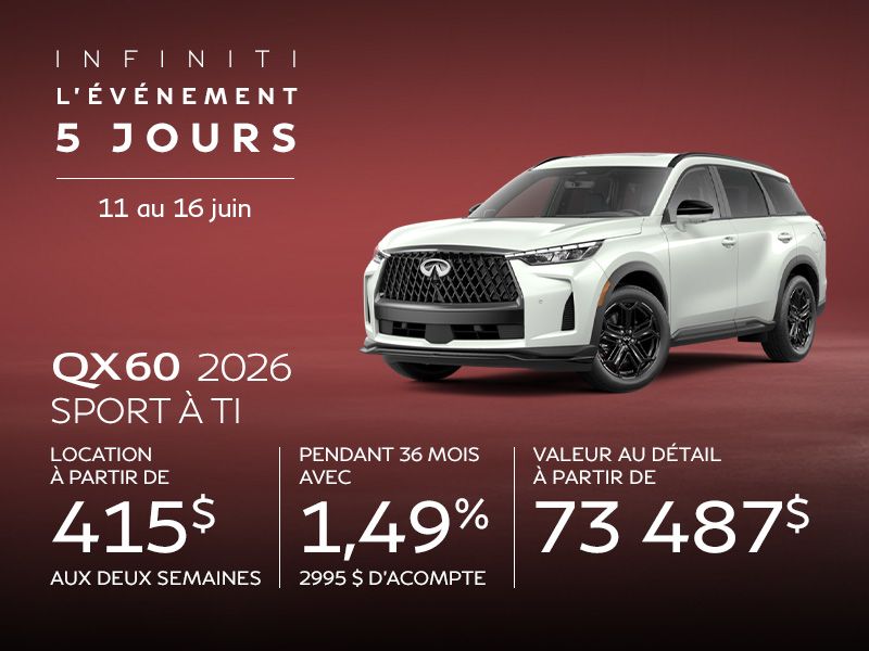 INFINITI QX60 en promotion à Montréal