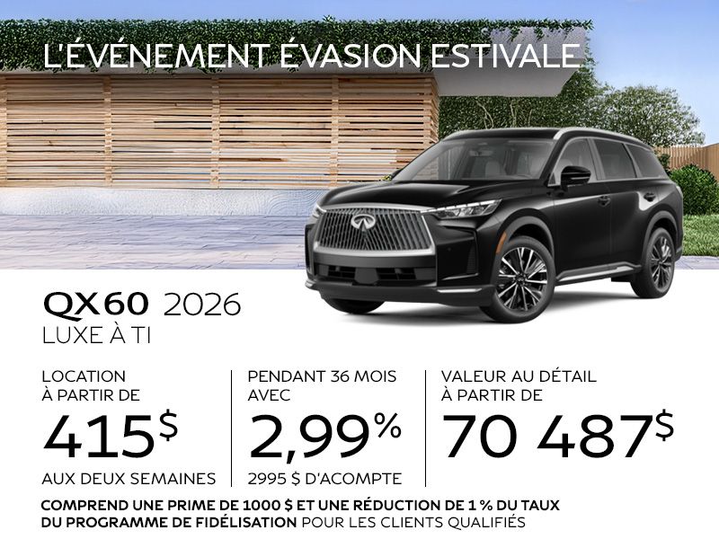 INFINITI QX60 en promotion à Montréal