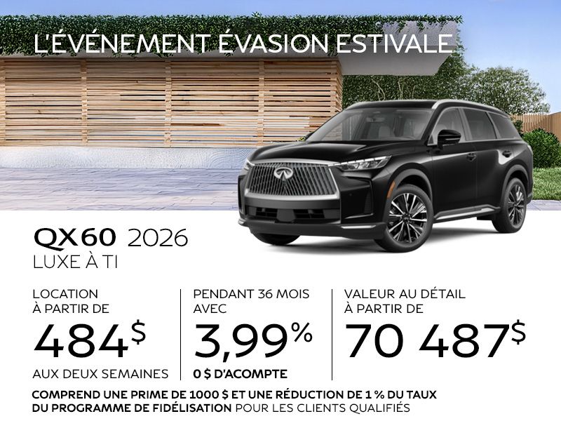INFINITI QX60 en promotion à Montréal